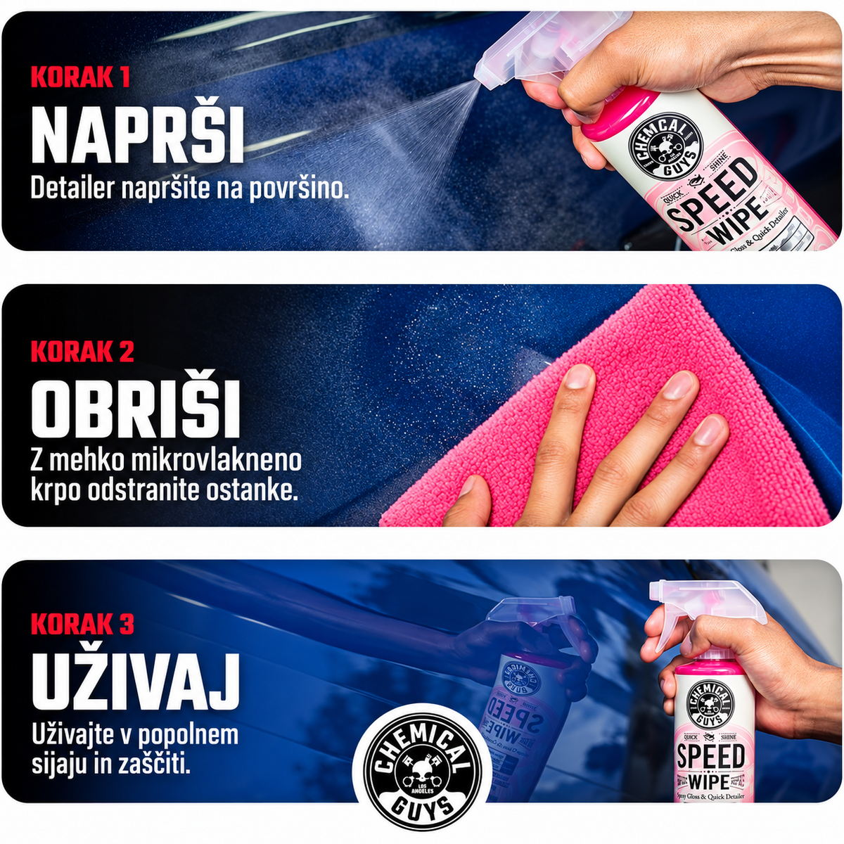Chemical Guys Speed Wipe 473 ml + krpa – komplet za brzu njegu laka