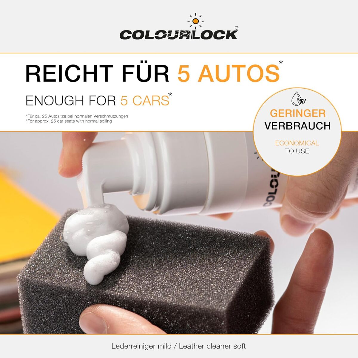 Colourlock mild 200 ml – komplet za čiščenje gladkega usnja – pogled 4